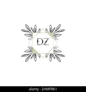 DZ Initial Letter Flower Logo Template Vector premium vector Stock Vector