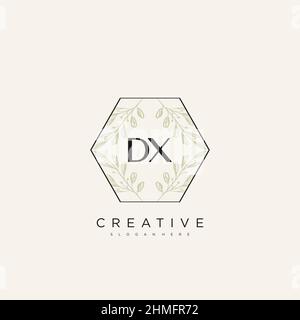 DX Initial Letter Flower Logo Template Vector premium vector Stock Vector