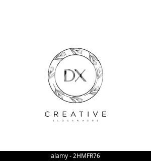 DX Initial Letter Flower Logo Template Vector premium vector Stock Vector