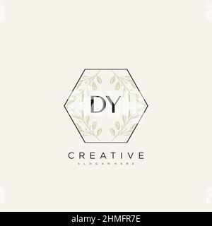 DY Initial Letter Flower Logo Template Vector premium vector Stock Vector