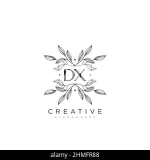 DX Initial Letter Flower Logo Template Vector premium vector Stock Vector