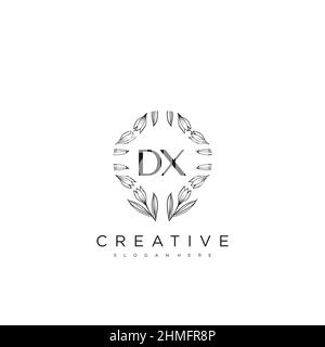 DX Initial Letter Flower Logo Template Vector premium vector Stock Vector