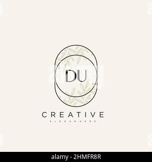 DU Initial Letter Flower Logo Template Vector premium vector Stock Vector