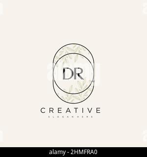 DR Initial Letter Flower Logo Template Vector premium vector Stock Vector