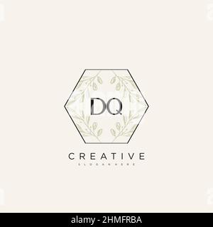DQ Initial Letter Flower Logo Template Vector premium vector Stock Vector