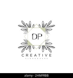 DP Initial Letter Flower Logo Template Vector premium vector Stock Vector