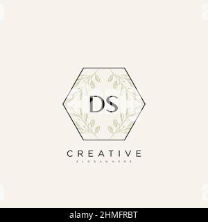DS Initial Letter Flower Logo Template Vector premium vector Stock Vector