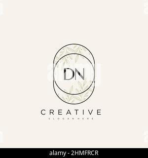DN Initial Letter Flower Logo Template Vector premium vector Stock Vector