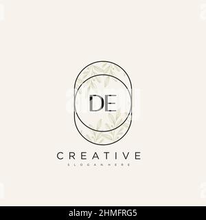 DE Initial Letter Flower Logo Template Vector premium vector Stock Vector