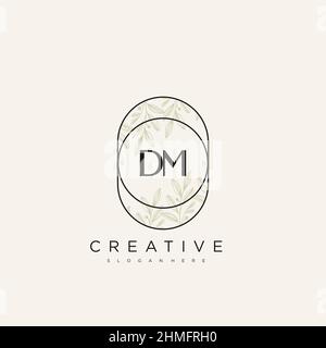 DM Initial Letter Flower Logo Template Vector premium vector Stock Vector