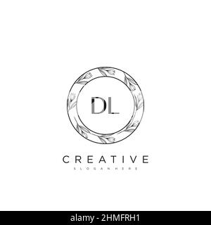 DL Initial Letter Flower Logo Template Vector premium vector Stock Vector