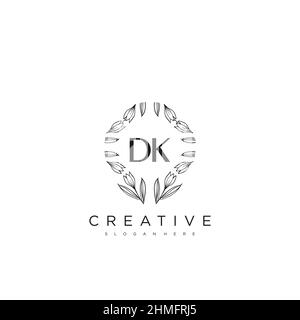 DK Initial Letter Flower Logo Template Vector premium vector Stock Vector