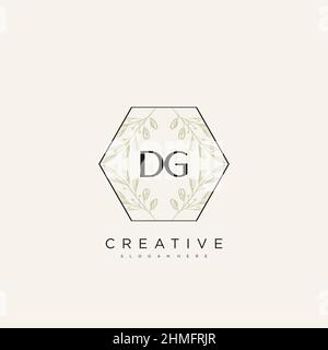 DG Initial Letter Flower Logo Template Vector premium vector Stock Vector