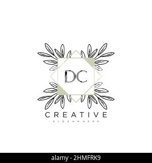 DC Initial Letter Flower Logo Template Vector premium vector Stock Vector