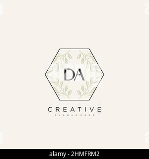 DA Initial Letter Flower Logo Template Vector premium vector Stock Vector