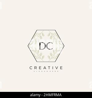 DC Initial Letter Flower Logo Template Vector premium vector Stock Vector