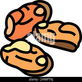 peeled mussel color icon vector illustration Stock Vector