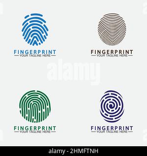 Fingerprint logo vector icon illustration template Stock Vector