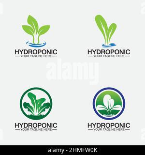 Hydroponic logo vector icon illustration design Stock Vector