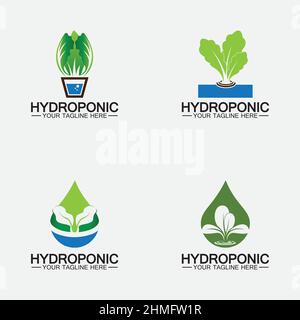 Hydroponic logo vector icon illustration design Stock Vector