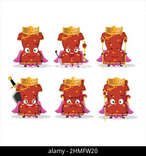 Queen and her magic clothes cartoon of red clothing of chinese woman wearing tiara. Vector illustration Stock Vector