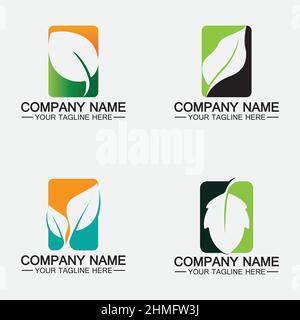Leaf logo vector icon design template Stock Vector