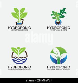 Hydroponic logo vector icon illustration design Stock Vector