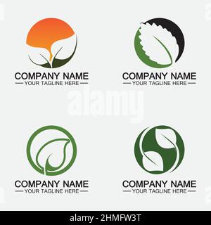 Leaf logo vector icon design template Stock Vector