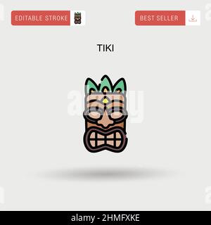 Tiki Simple vector icon. Stock Vector