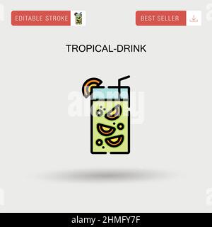 Tropical-drink Simple vector icon. Stock Vector