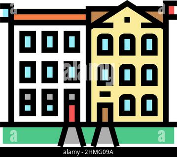 split-level house color icon vector illustration Stock Vector Image ...