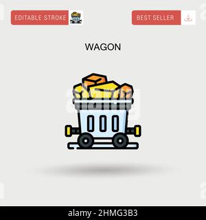 Wagon Simple vector icon. Stock Vector