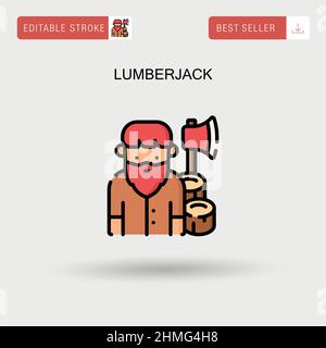 Lumberjack Simple vector icon. Stock Vector