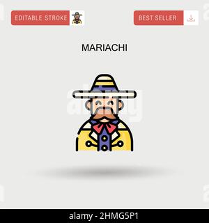 Mariachi Simple vector icon. Stock Vector