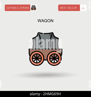 Wagon Simple vector icon. Stock Vector