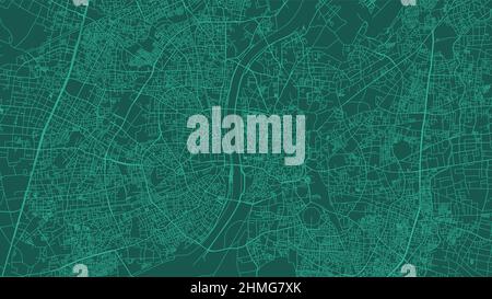 Ahmedabad map city poster province, green horizontal background vector map. Municipality area road map. Widescreen India skyline panorama. Stock Vector