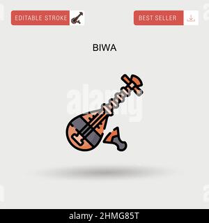 Biwa Simple vector icon. Stock Vector