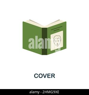 Cover flat icon. Colored element sign from books collection. Flat Cover icon sign for web design, infographics and more. Stock Vector