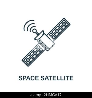 Space Satellite icon. Line element from space collection. Linear Space Satellite icon sign for web design, infographics and more. Stock Vector