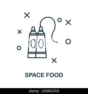 Space Food icon. Line element from space collection. Linear Space Food icon sign for web design, infographics and more. Stock Vector