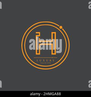 IH alphabet abstract initial letter logo minimal design vector template Stock Vector