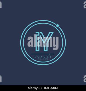 IY alphabet abstract initial letter logo minimal design vector template Stock Vector