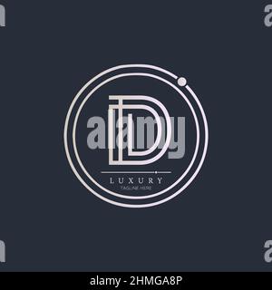 ID alphabet abstract initial letter logo minimal design vector template Stock Vector