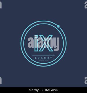 IX alphabet abstract initial letter logo minimal design vector template Stock Vector