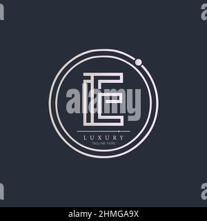 IE alphabet abstract initial letter logo minimal design vector template Stock Vector