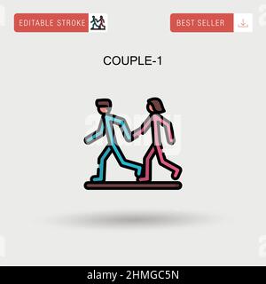 Couple-1 Simple vector icon. Stock Vector