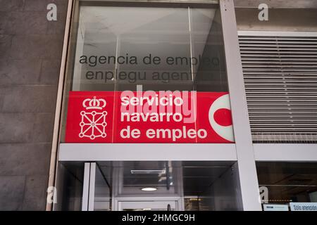 Pamplona, Spain 9 january 2022. Official building of the Navarre Public Employment Service. Stock Photo