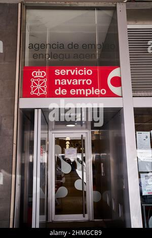 Pamplona, Spain 9 january 2022. Official building of the Navarre Public Employment Service. Stock Photo