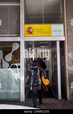 Pamplona, Spain 9 january 2022. Official building of the Navarre Public Employment Service. Stock Photo