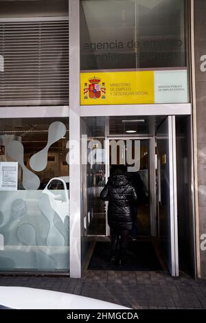 Pamplona, Spain 9 january 2022. Official building of the Navarre Public Employment Service. Stock Photo